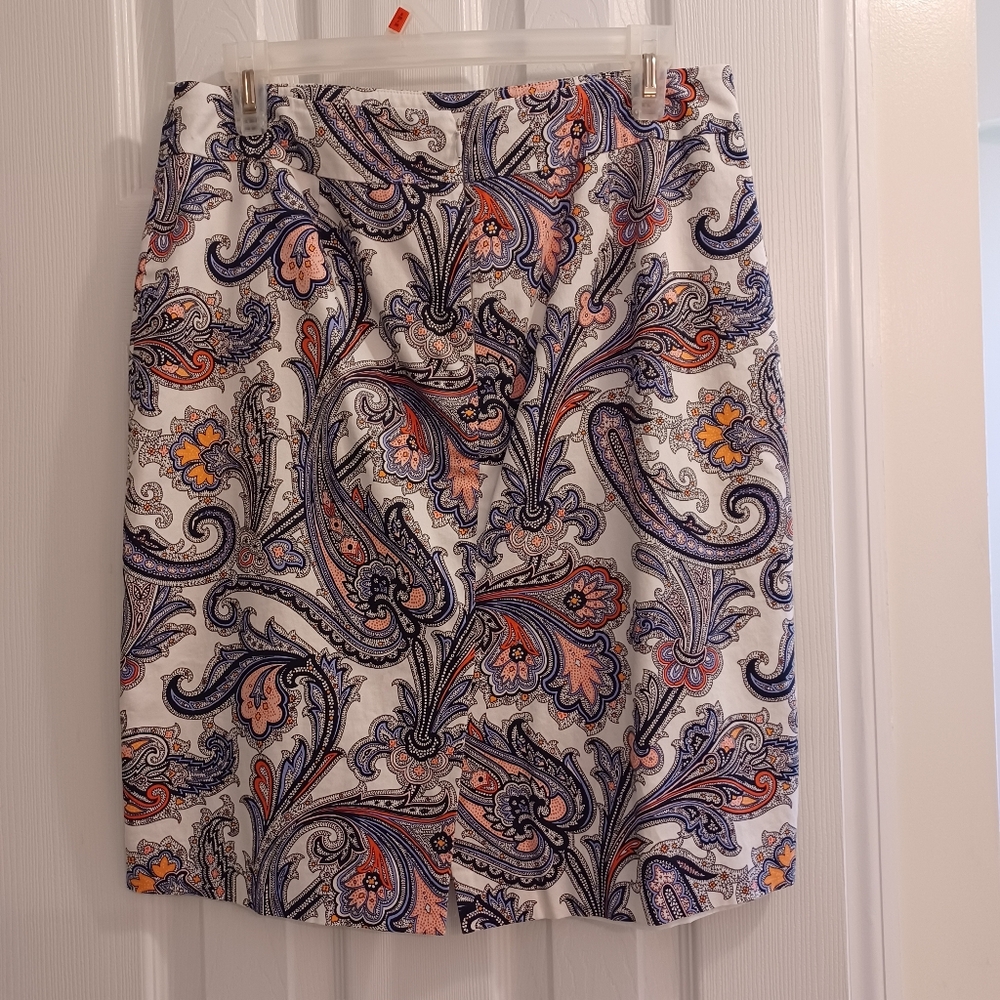Ann Taylor paisley print midi skirt